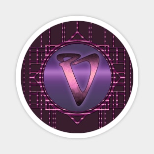 Vintage letter V Purple Glamour Artdeco Monogram Magnet